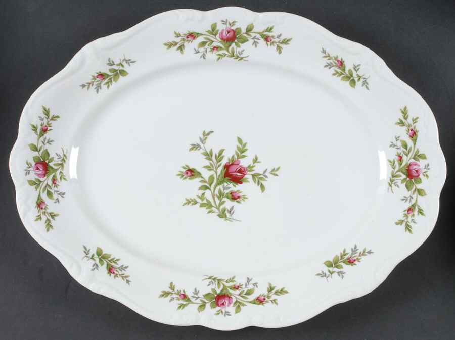 Moss Rose (Thailand Traditions) 15" Oval Serving Platter by Johann Haviland-1