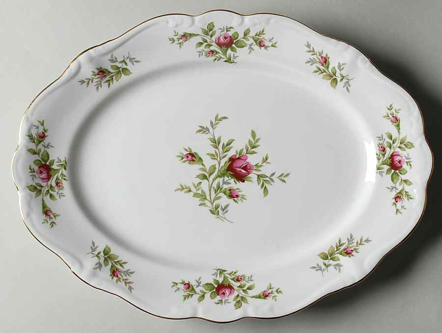 Moss Rose (Thailand Traditions) 14" Oval Serving Platter by Johann Haviland-1
