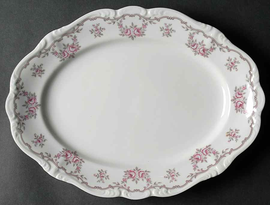 Petit Point 12" Oval Serving Platter by Johann Haviland-1