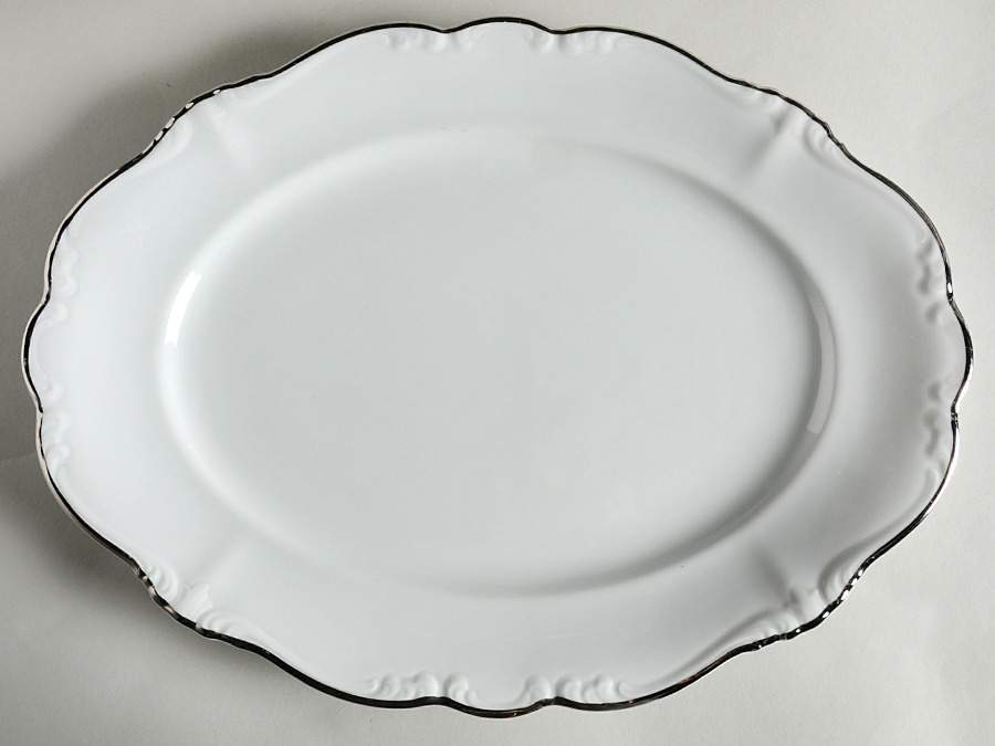 Platinum Baroque 14" Oval Serving Platter by Johann Haviland-1