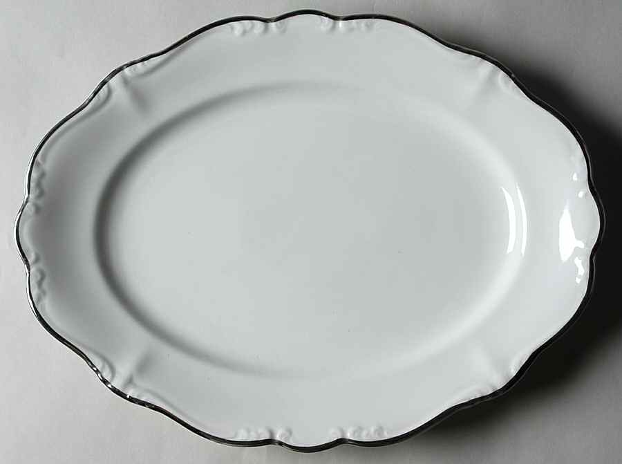 Platinum Baroque 12" Oval Serving Platter by Johann Haviland-1