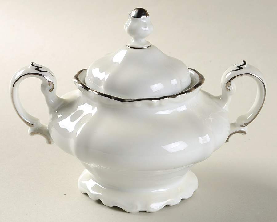 Platinum Baroque Sugar Bowl & Lid by Johann Haviland-1