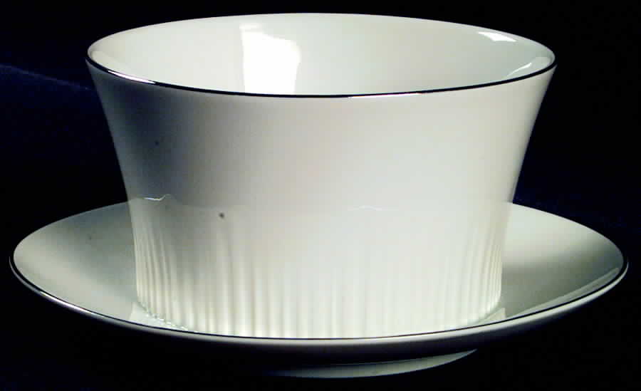 Platinum Riviera Gravy Boat with Attached Underplate by Johann Haviland-1