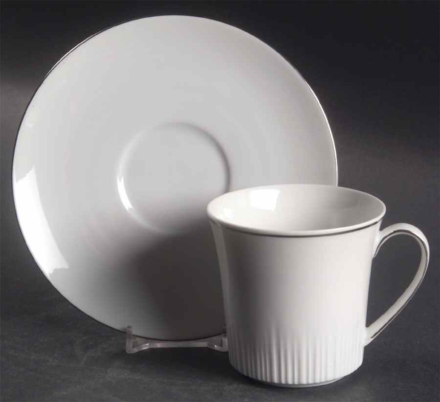 Platinum Riviera Flat Cup & Saucer Set by Johann Haviland-1