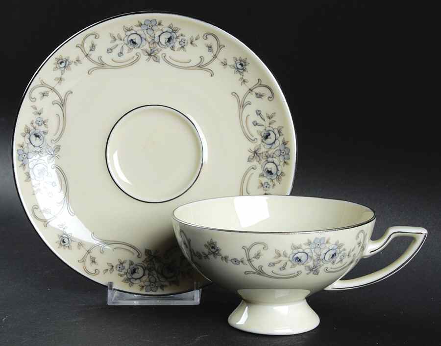 Rhineland-Danube Footed Cup & Saucer Set by Johann Haviland-1