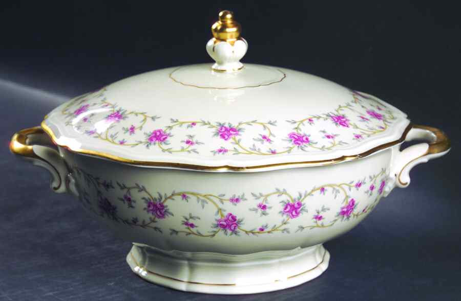 Rose Chintz Round Covered Vegetable by Johann Haviland-1