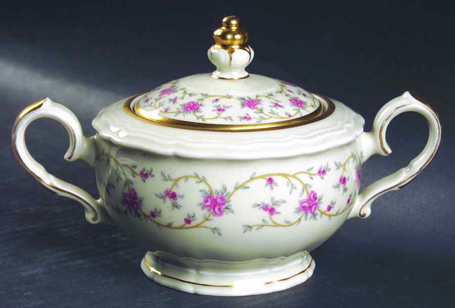 Rose Chintz Sugar Bowl & Lid by Johann Haviland-1