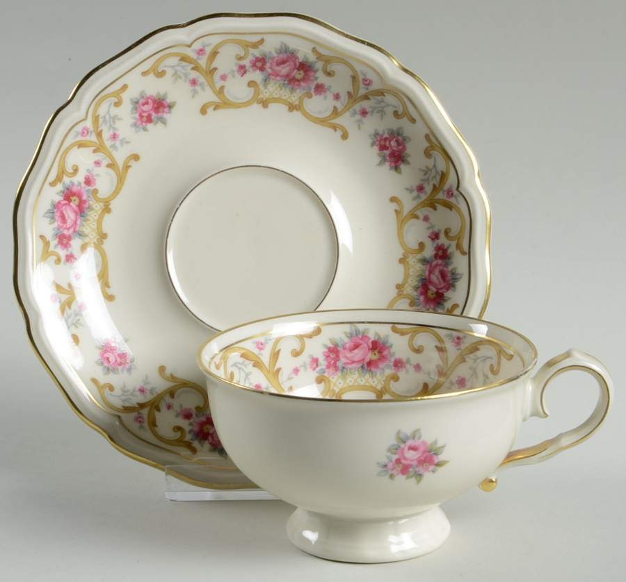 Romance Footed Cup & Saucer Set by Johann Haviland-1