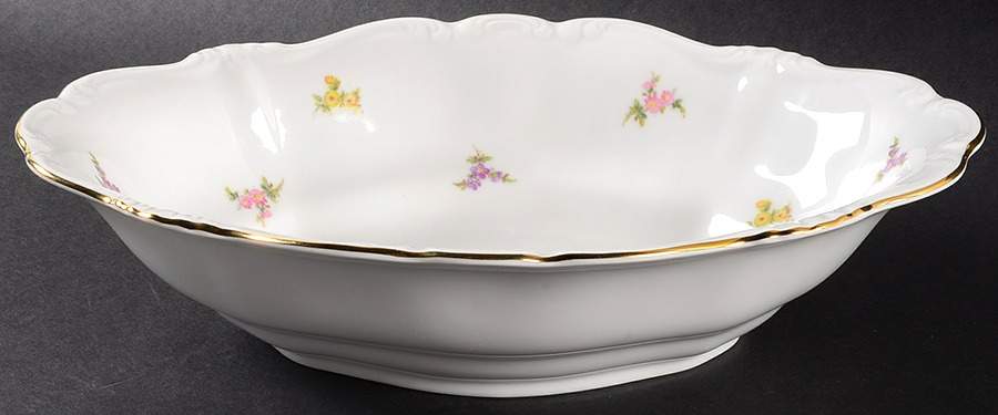Rosebud 10" Oval Vegetable Bowl by Johann Haviland-1