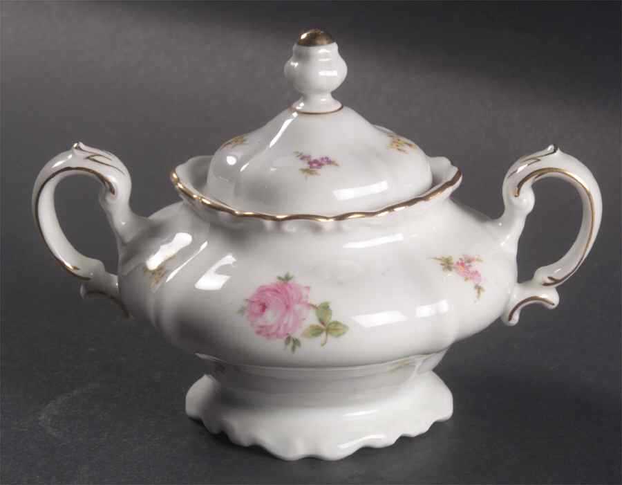 Rosebud Sugar Bowl & Lid by Johann Haviland-1