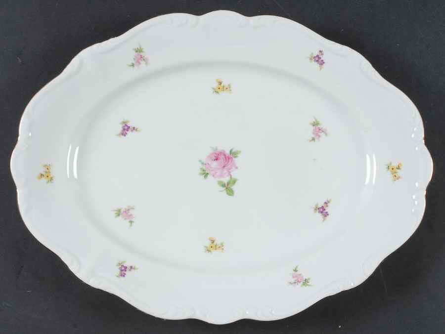 Rosebud 12" Oval Serving Platter by Johann Haviland-1
