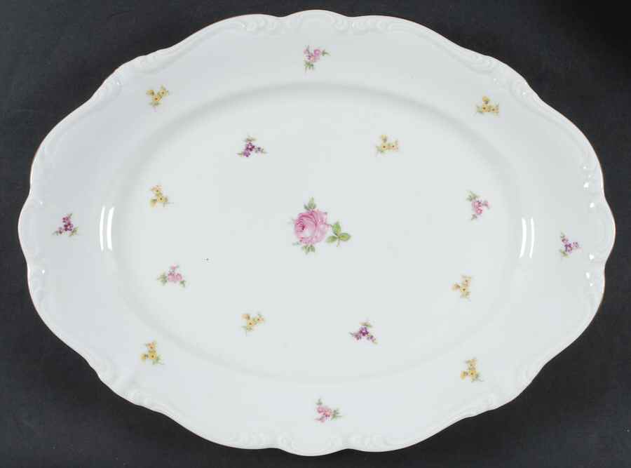Rosebud 14" Oval Serving Platter by Johann Haviland-1
