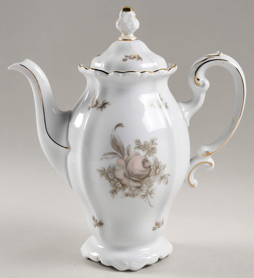 Sepia Rose Coffee Pot & Lid by Johann Haviland-1