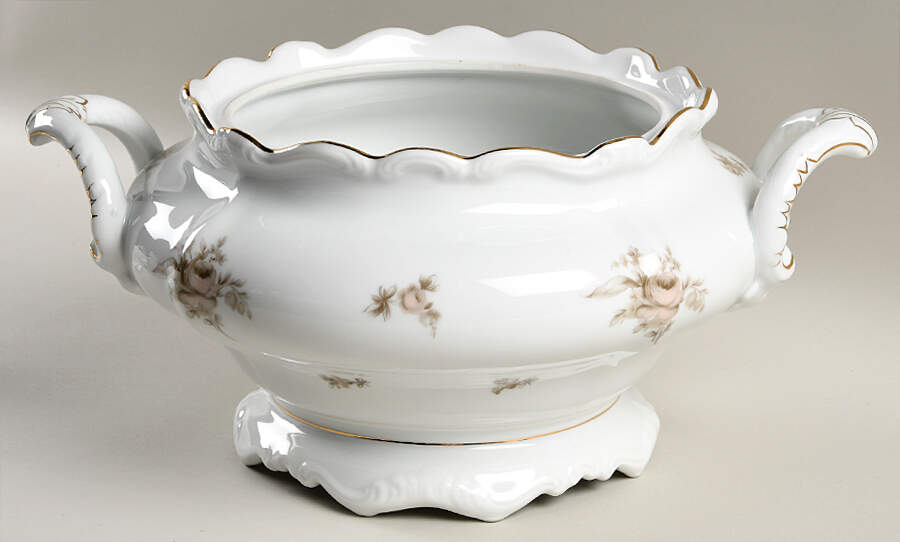 Sepia Rose Tureen No Lid by Johann Haviland-1