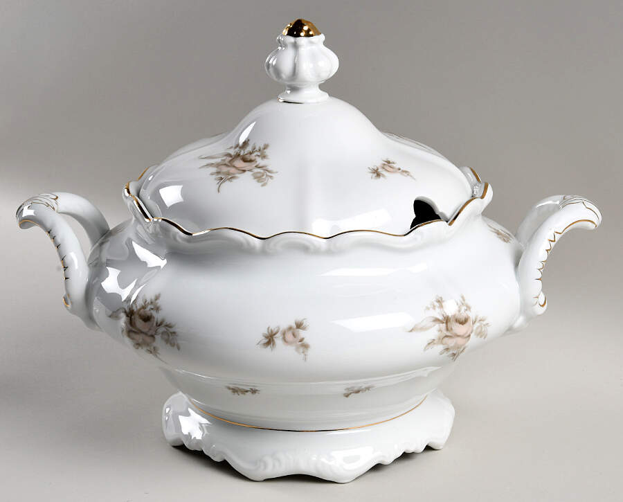 Sepia Rose Tureen &  Lid by Johann Haviland-1