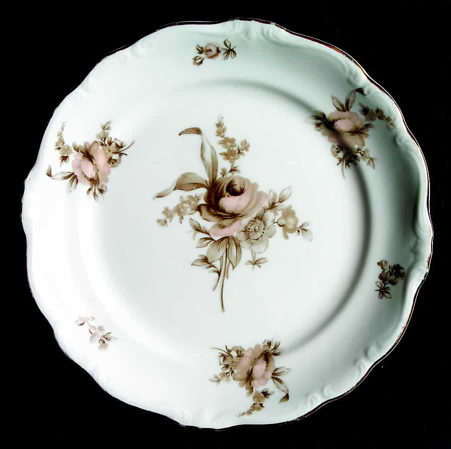Sepia Rose Salad Plate by Johann Haviland-1