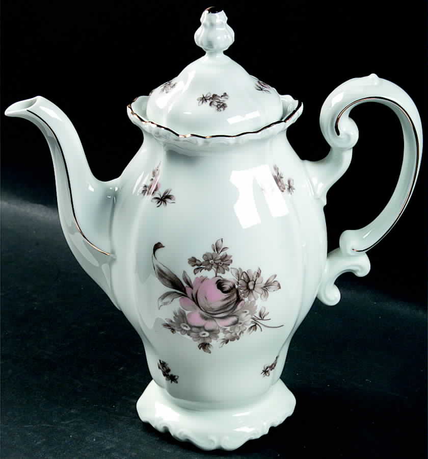 Sepia Rose Coffee Pot & Lid by Johann Haviland-1