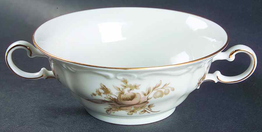 Sepia Rose Flat Cream Soup Bowl by Johann Haviland-1