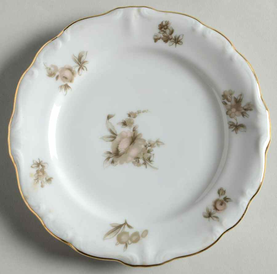 Sepia Rose Bread & Butter Plate by Johann Haviland-1
