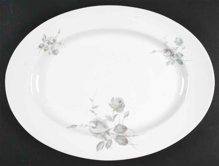 Silver Rose 15" Oval Serving Platter by Johann Haviland-1
