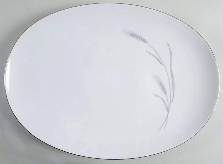 Silver Wheat 15" Oval Serving Platter by Johann Haviland-1