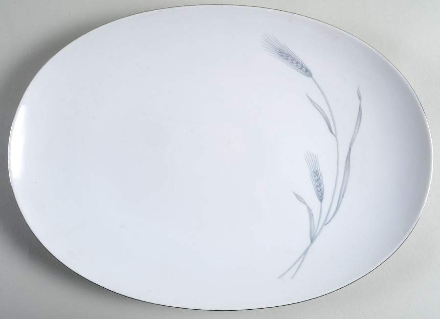 Silver Wheat 13" Oval Serving Platter by Johann Haviland-1