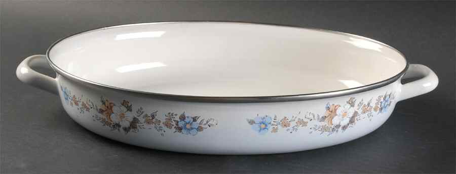 Spring Bouquet 13" Oval Metal Baker by Johann Haviland-1