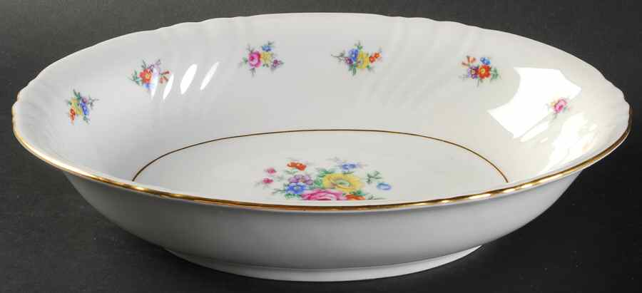 Summerflowers (Gold Verge) 10" Oval Vegetable Bowl by Johann Haviland-1