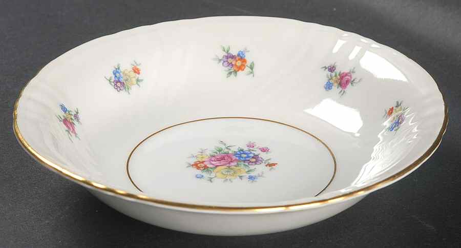 Summerflowers (Gold Verge) Fruit/Dessert (Sauce) Bowl by Johann Haviland-1