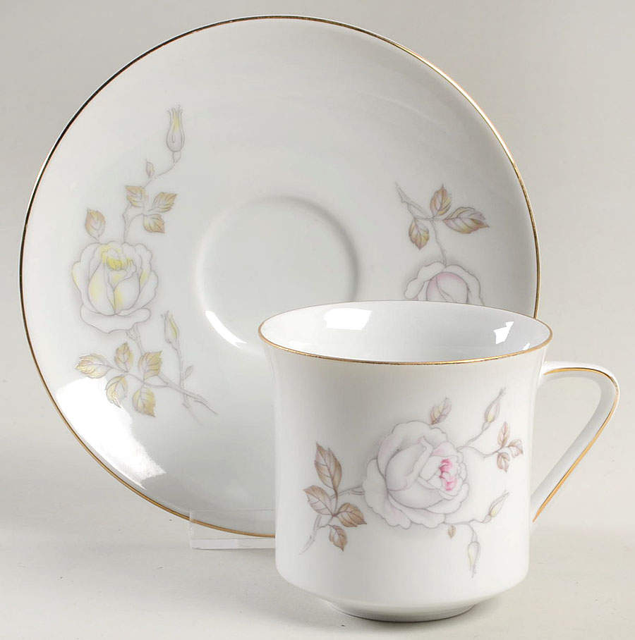 Sweetheart Rose Flat Cup & Saucer Set by Johann Haviland-1