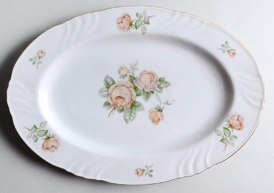 Tearose 13" Oval Serving Platter by Johann Haviland-1