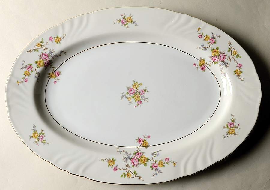 Thornrose Cream 16" Oval Serving Platter by Johann Haviland-1