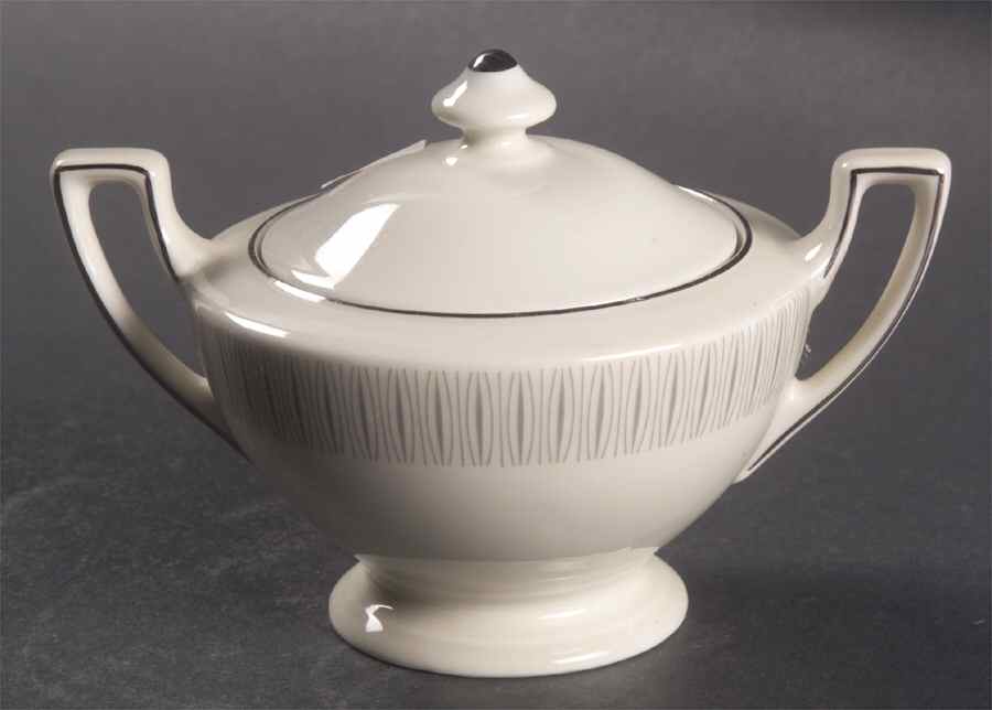 Tuxedo Sugar Bowl & Lid by Johann Haviland-1