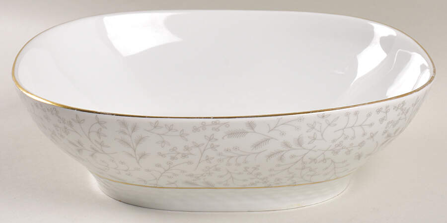 Gray Fern 9" Square Vegetable Bowl by Johann Haviland-1