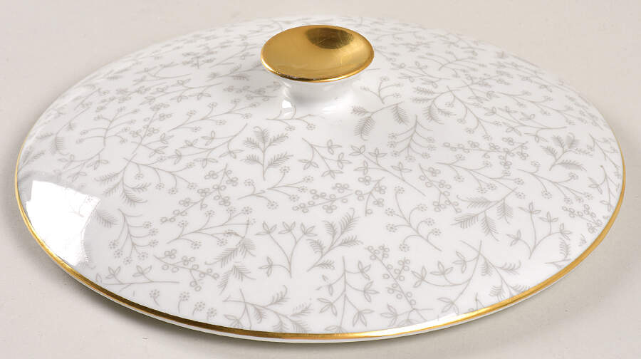 Gray Fern Lid for Round Vegetable by Johann Haviland-1