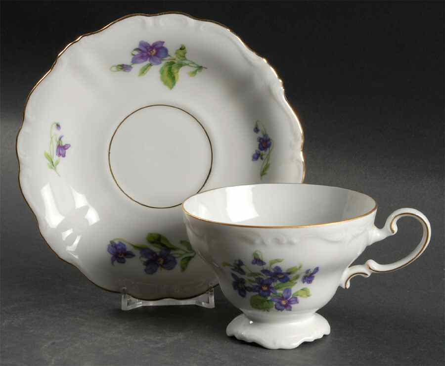 Violetta Footed Cup & Saucer Set by Johann Haviland-1