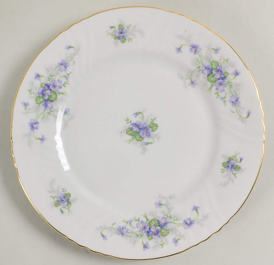 Violets (Older, No Gold Inner Range) Salad Plate by Johann Haviland-1