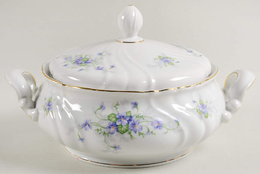 Violets (Older, No Gold Inner Range) Round Covered Vegetable by Johann Haviland-1