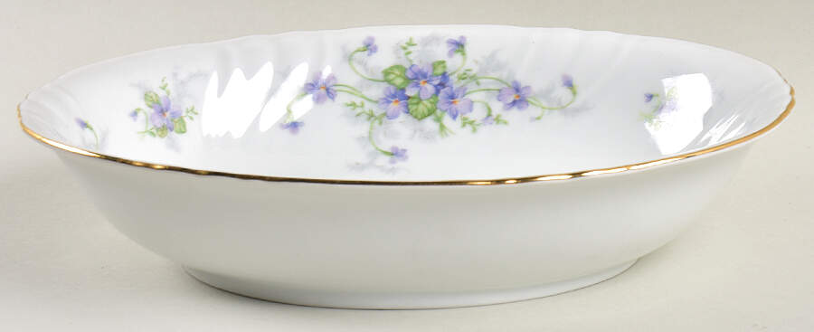 Violets (Older, No Gold Inner Range) 10" Oval Vegetable Bowl by Johann Haviland-1