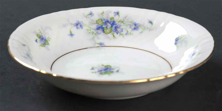 Violets(Newer, Gold Inner Ring, Cream Rim) Fruit/Dessert (Sauce) Bowl by Johann Haviland-1