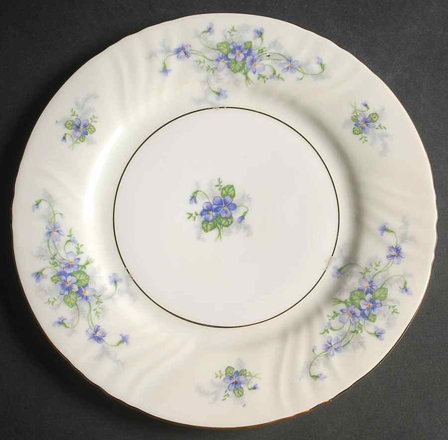 Violets(Newer, Gold Inner Ring, Cream Rim) Salad Plate by Johann Haviland-1