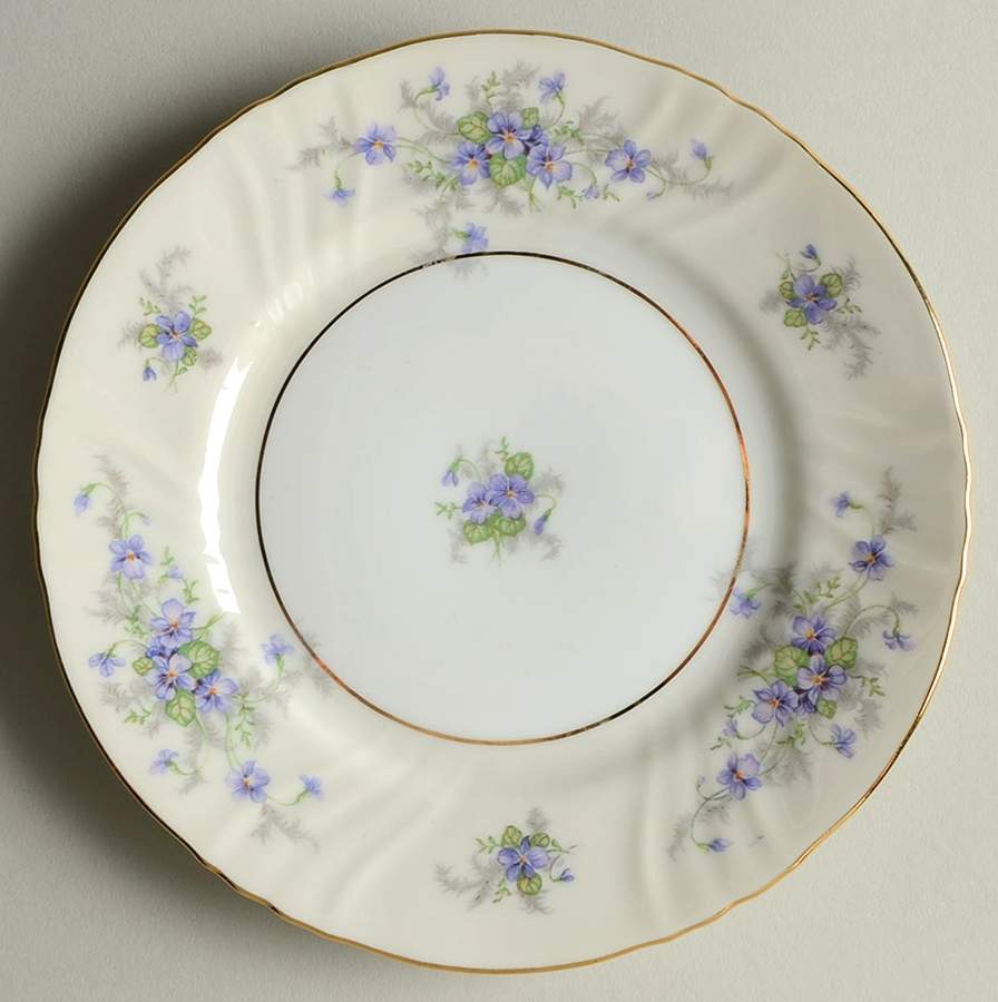 Violets(Newer, Gold Inner Ring, Cream Rim) Bread & Butter Plate by Johann Haviland-1