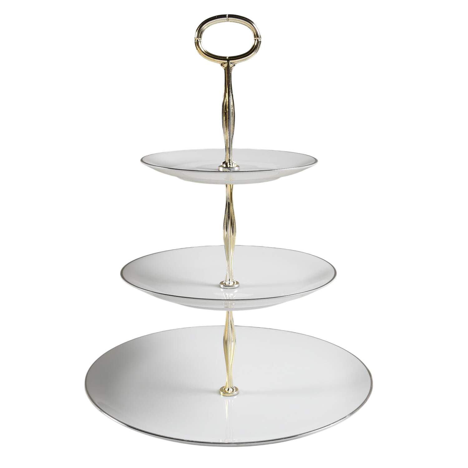 Wedding Ring 13 7/8"-14 1/4" 3-Tiered Serving Tray(DP,SP,BB) HC by Johann Haviland-1