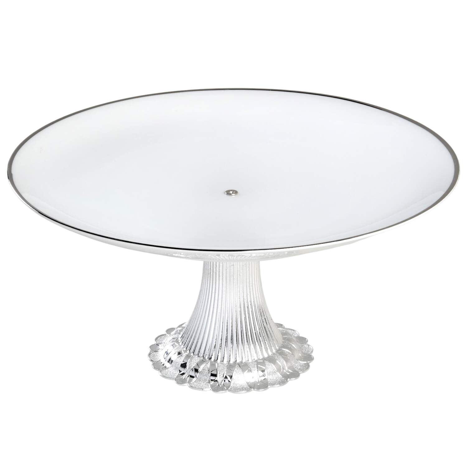 Wedding Ring Cake Stand with 4"-5" Metal Pedestal  Hc by Johann Haviland-1