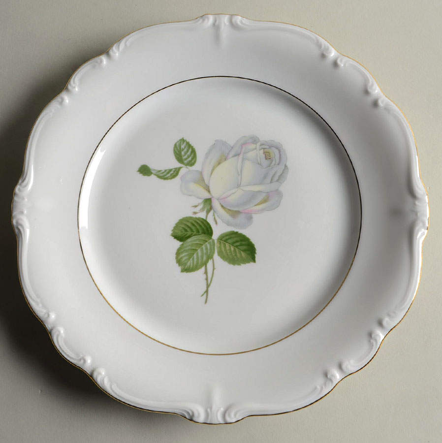 White Rose Dinner Plate by Johann Haviland-1