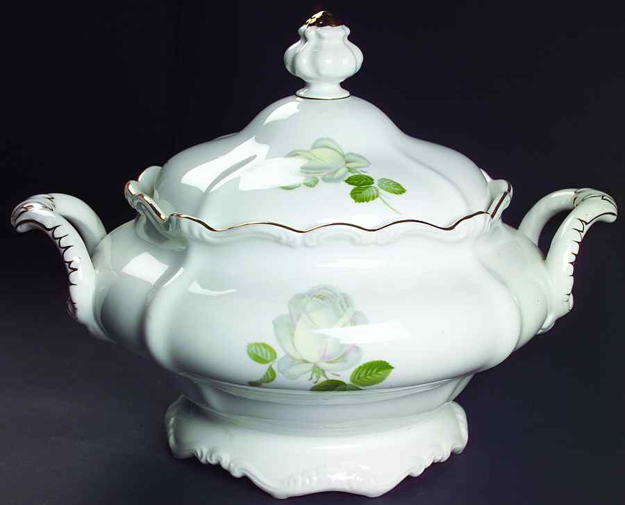 White Rose Tureen &  Lid by Johann Haviland-1