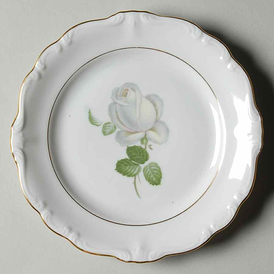 White Rose Bread & Butter Plate by Johann Haviland-1