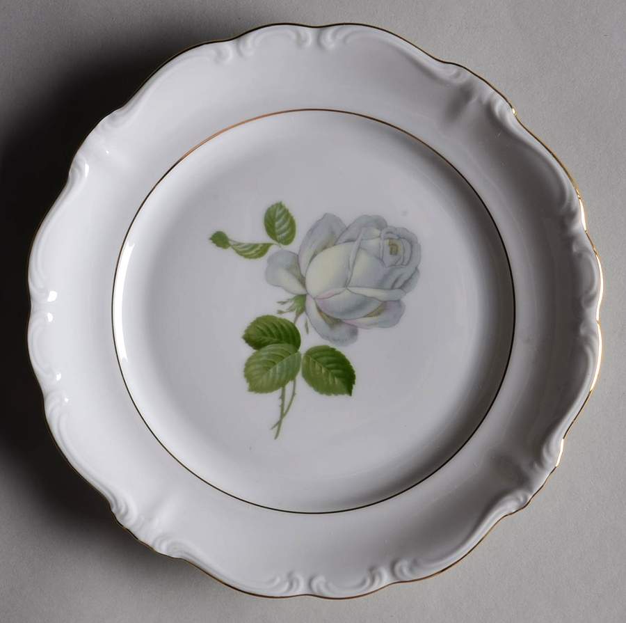 White Rose Salad Plate by Johann Haviland-1