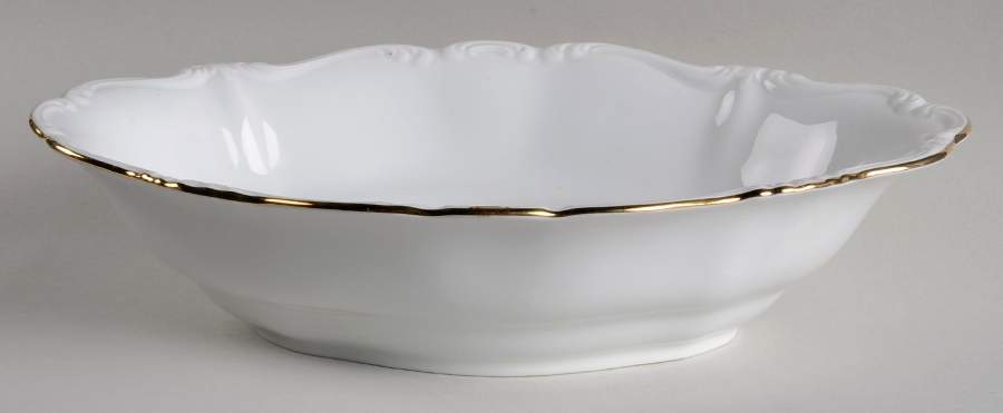 White Rose 10" Oval Vegetable Bowl by Johann Haviland-1