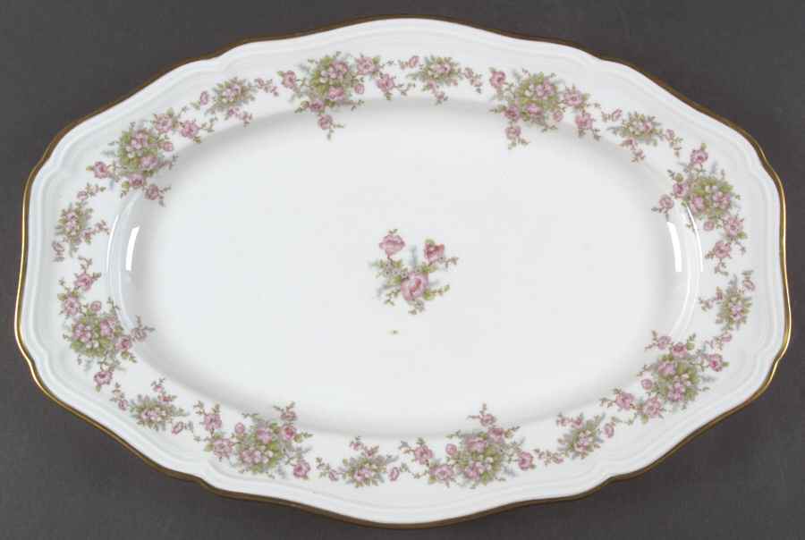 Wild Rose (1-8" Gold Trim) 14" Oval Serving Platter by Johann Haviland-1
